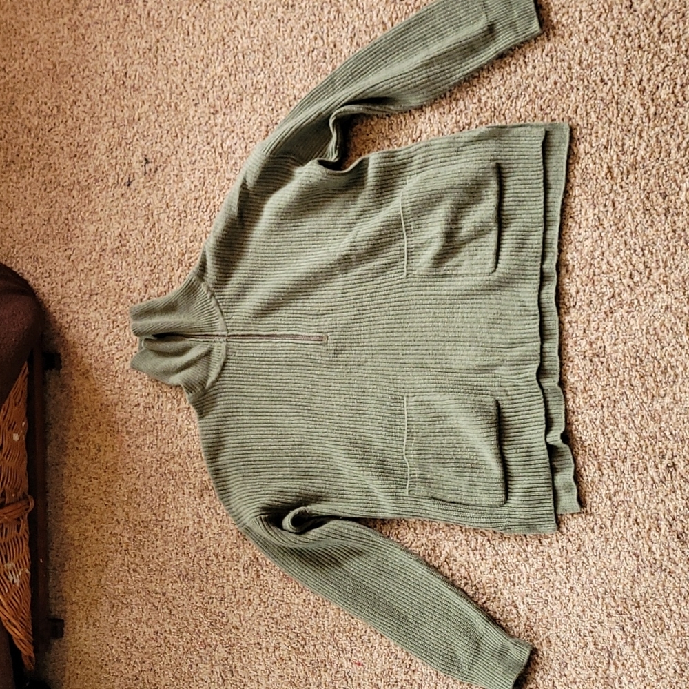 Madewell Glenbrook half-zip green pull over sweater small